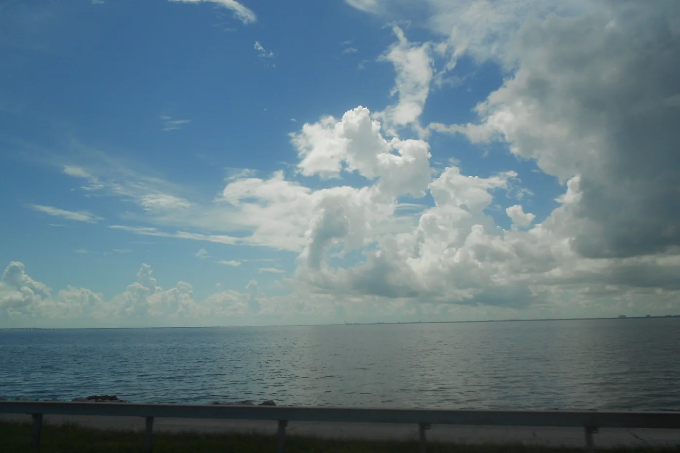 Clouds building over the open water of Tampa Bay